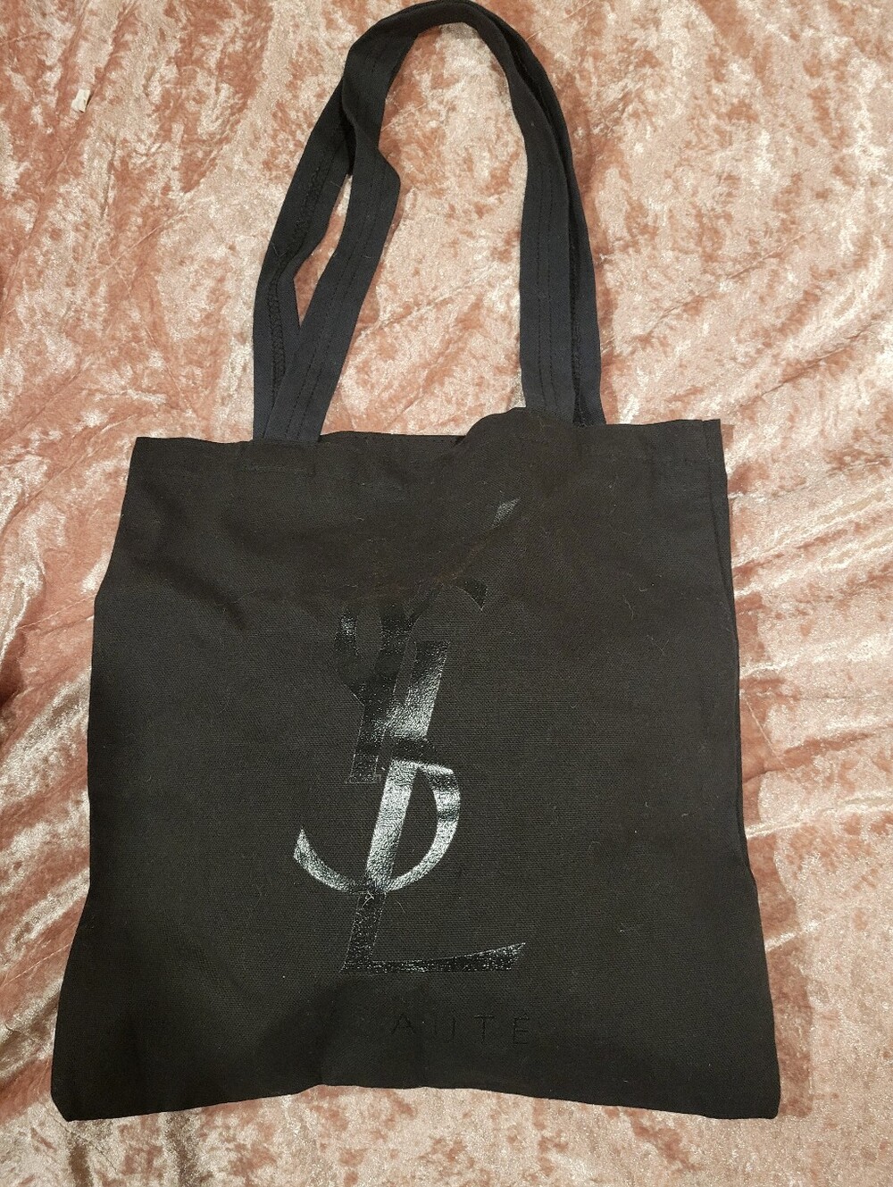 Saint Laurent YSL Black Canvas Tote Bag